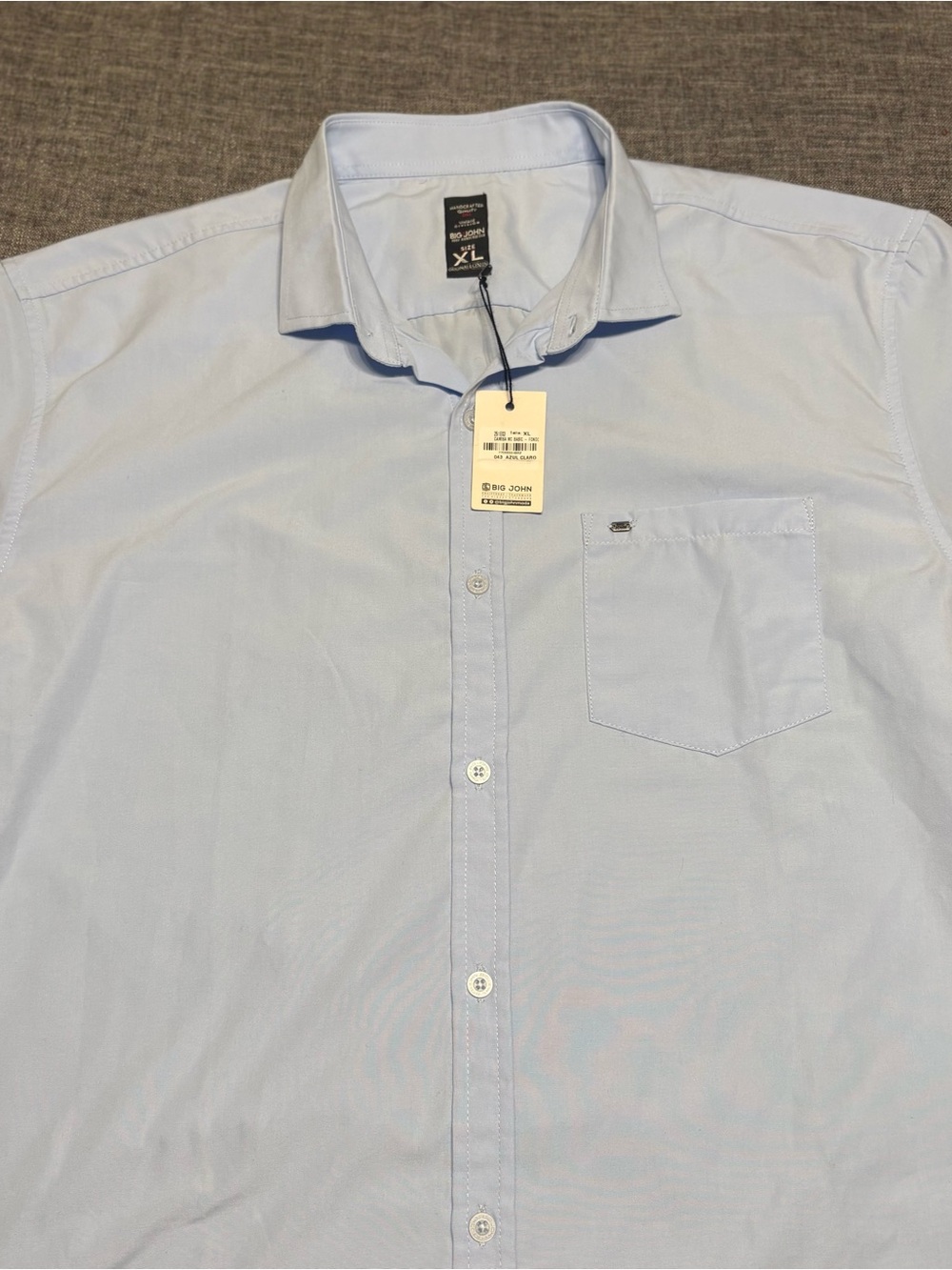Big John Men's Light Blue vintage edition short Sleeve Button-Down Shirt